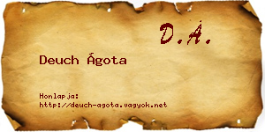 Deuch Ágota névjegykártya